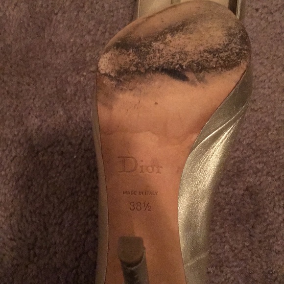 Dior gold peep toe heel - Picture 3 of 3